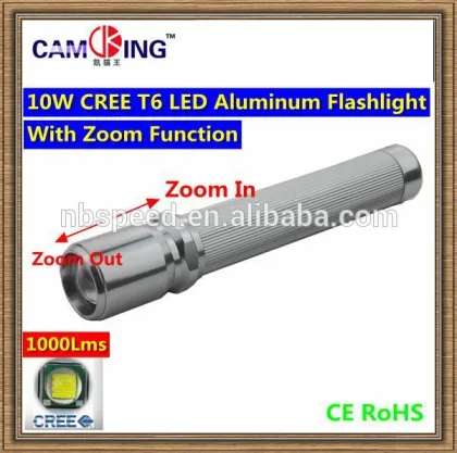 LED flashlight cree 10w led flashlight,zoom flashlight,aluminum flashlight,high power led flashlight
