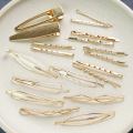 Ladies elegant pearl gold hairpin edge clip