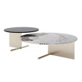 Nordic Luxury Round White at Gold Coffee Table