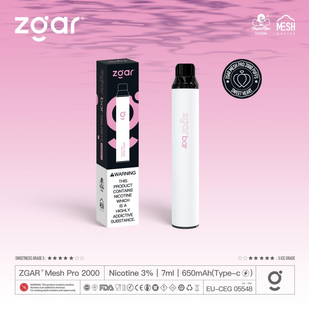 مبيعات جيدة يمكن التخلص منها Vape Zgar XXL 2000 Puffs