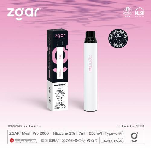 Хорошие продажи одноразовые вейп Zgar XXL 2000 Puffs