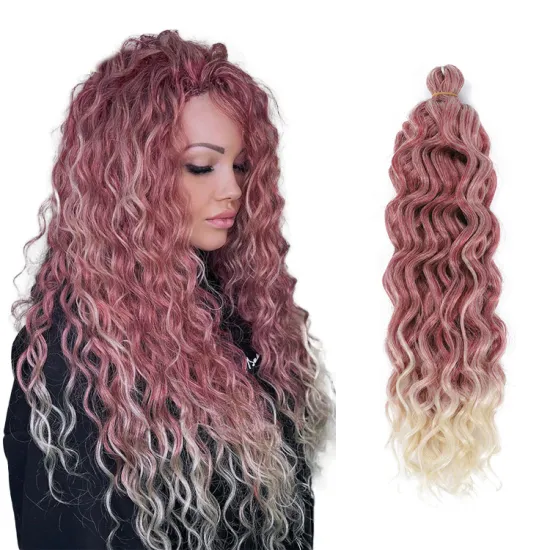 Ocean Wave Braiding Hair Extensions Crochet Braids Synthetic Hair Afro Curl Hawaii Ombre Curly Blonde Water Wave Braid For Women