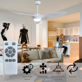 Full white color WIFI ceiling fan with led