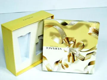 Yellow 2 Pieces Cosmetics Kit Box with Pad