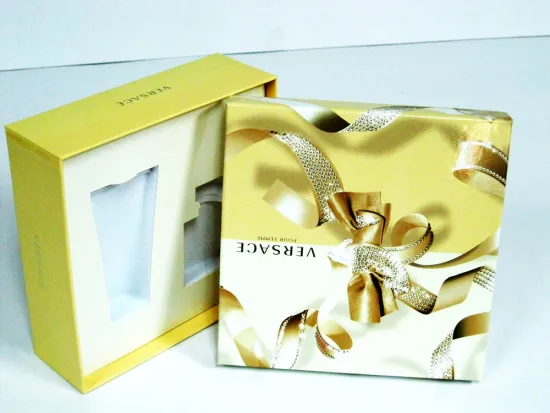 Yellow 2 Pieces Cosmetics Kit Box with Pad