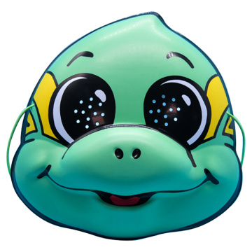 Máscara de festa infantil em PVC tartaruga verde dos desenhos animados