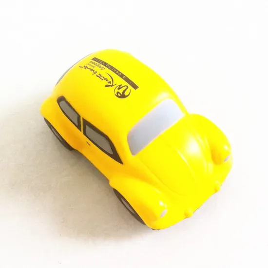 Mini Stress Relief Car Toy - Yellow PU Foam Anti-Stress Ball