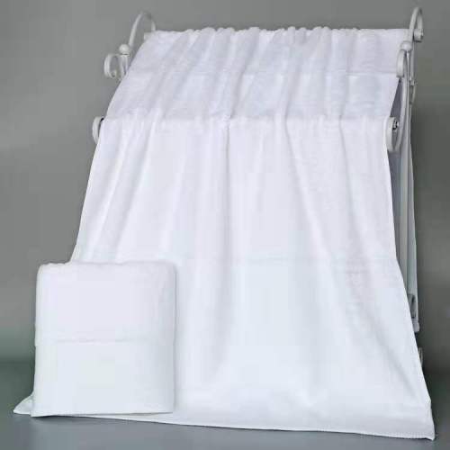 White Cotton Solid Color Towels for Hotels Bath