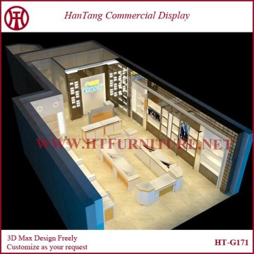 10x15 Feet Mall Sunglasses Kiosk Display Showcase Baking Painted Sunglasses Display Showcase For Sale