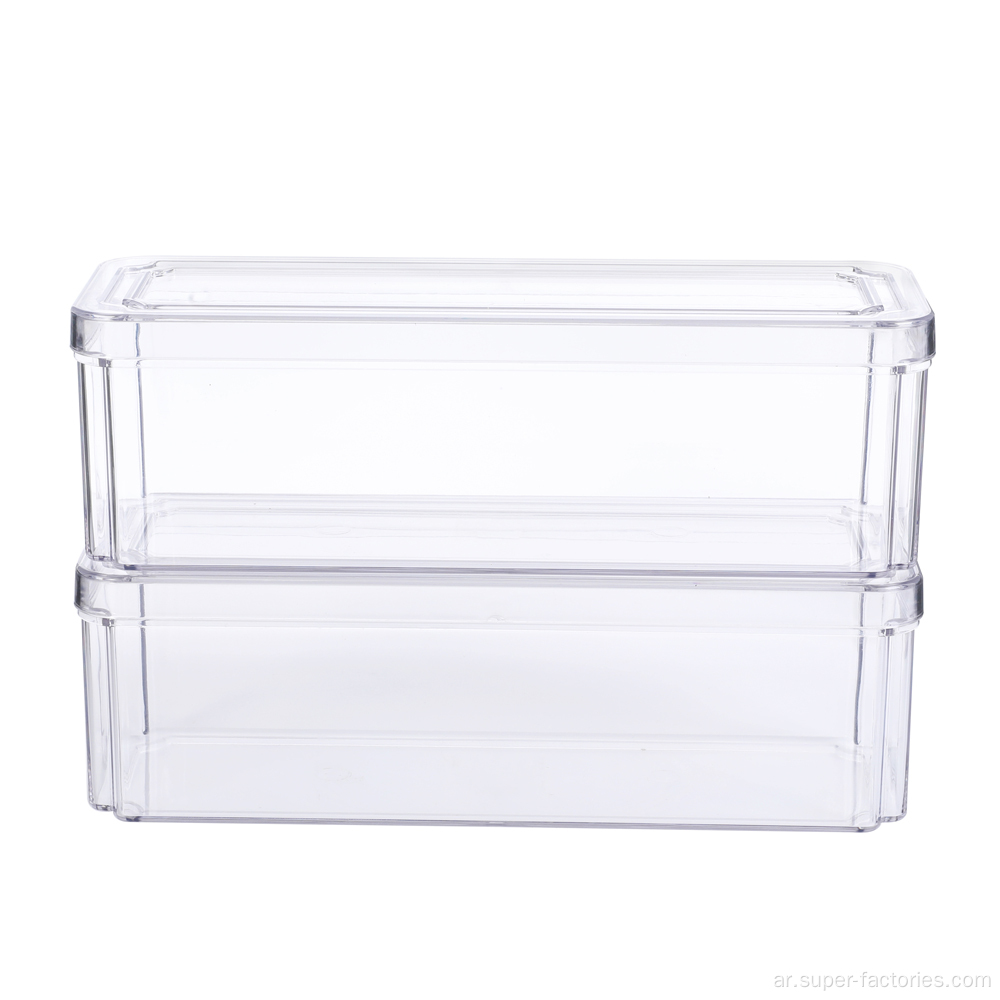 صندوق تخزين شفاف مع غطاء للفواكه / الخضار / اللحوم