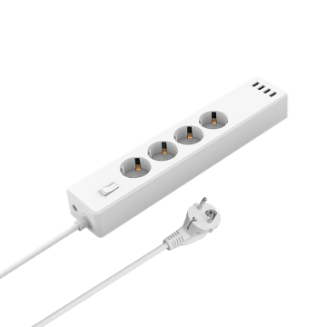 almanya güç şeridi usb bağlantı noktası ile 4 gang uzatma soketi