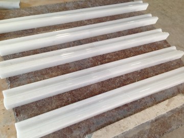 Crystal White Marble Borders, Mosaic Borders, Rail Molding, Chair Rail, Rail Moulding