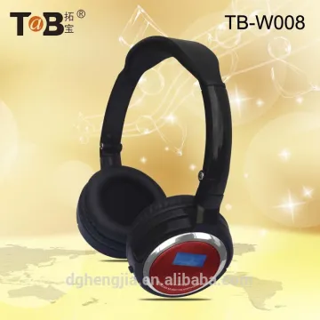 2016 Fashion useful music color ear wireless purple headphones with built-in mp3 player fm radio memory card and display screen