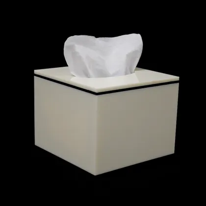 White Acrylic Tissue Box Cover