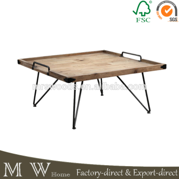 vintage industrial metal coffee table, iron base reclaimed wood top coffee table, metal coffee table