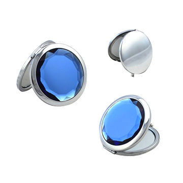 Blue two-way Pocket Mirror, Suitable for Inserting Contact Lenses, Applying Makeup, Easy to Carry