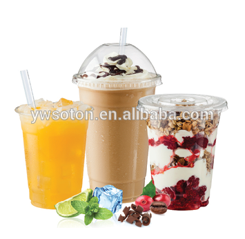 5,6,7,8,9,10,12,14,16,18,20,24oz custom logo print PET cup with lid wholesale plastic tea cup disposable plastic cup