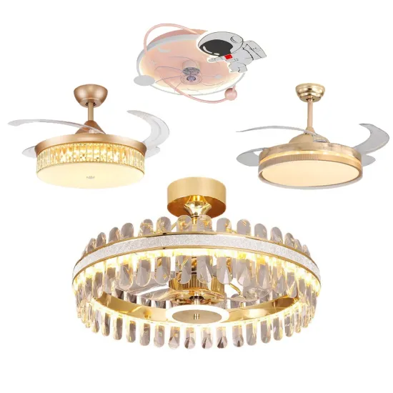 Luxury K9 Crystal LED Ceiling Fan Lighting with Copper Motor