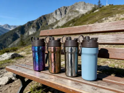 Icy Floral Pattern Titanium Portable Cup