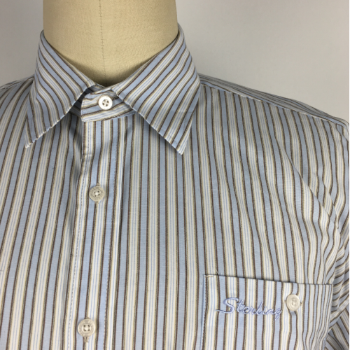 striped Office leisure slim fit cotton shirt