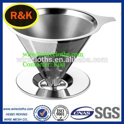 Reusable cone coffee filter/stainless steel coffee dripper/pour over coffee filter drippers