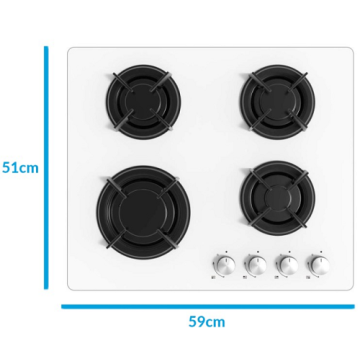 Electric Built In Hobs on White Glass Top