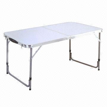 White Camping Table, Steel Frame, Measures 120 x 60 x 70cm
