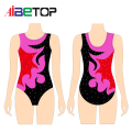 Sublimated estampada Ginástica Flama de Ginástica com strass