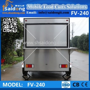 Best quality food and beverages kiosk vending food trailer-push food cart for sale