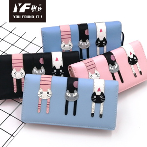 Custom three-dimensional cat PU for women wallet