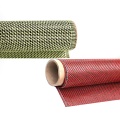 Tecido de fibra híbrida de carbono vermelho