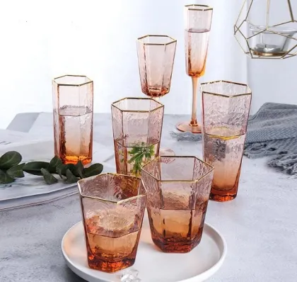 custom Orange water wine glass drinking glasses set