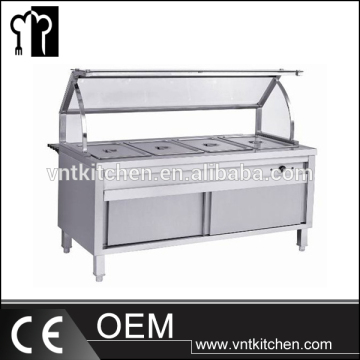 Edelstahl -Glas -Top -Top -Buffet Wärmer