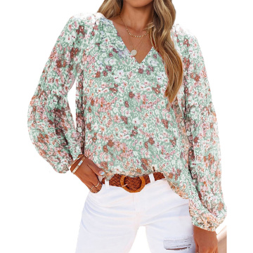 Women Boho Floral Print Blouse Shirts