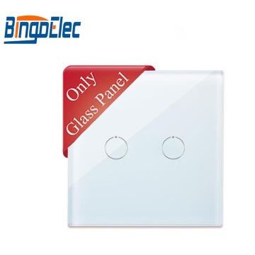Bingoelec Hot Sale Touch Wall Switch Glass Panel 2 Gang with Iron Frame for Home, Hotel, Office