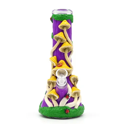 Colorful mushroom tree Glass Beaker Bong