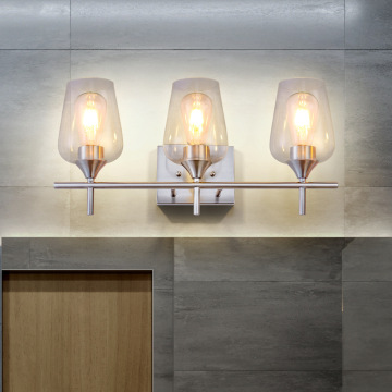 Lyzm Retro Classic Glass Wall Lamp 3 Heads Black