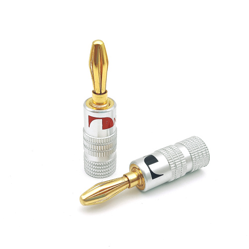 Gold Plated 4mm Audio Speaker Banana Plug Connector