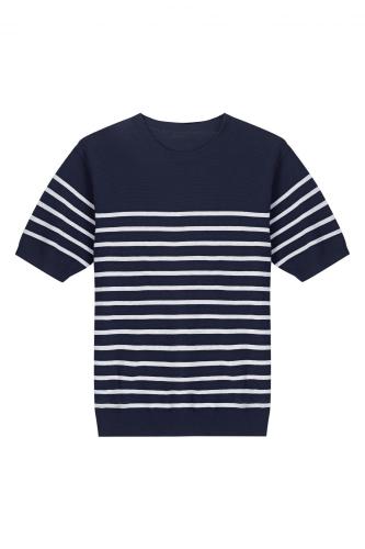 Men's Knitted Stripe Polo Shirt