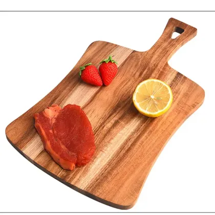 Acacia Wood Chopping Board with Handle: Cutting Board, Butcher Block, Vegetable Holder, Cheese Board