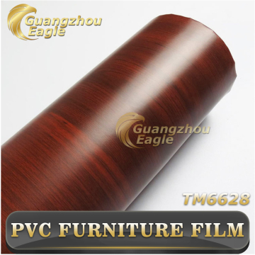 Manufacturer Antifouling Wood Grain Lamination Self Adhesive Door Kitchen Furniture Printed PVC Sheet Membrane Embossed Film