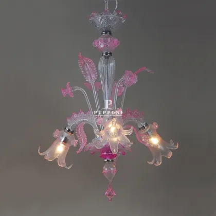Designer Chandelier for Dining Room: Glass LED Pendant Lamp Light