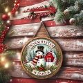 Eco-Friendly Christmas Wooden Crafts Pendant Hollow Santa Claus and Tag Decoration Carved Engraving