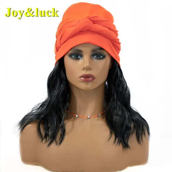 Wholesale Ladies African Wave Hairband Orange Yellow Hairband Natural Wavy Headband Wigs for Black Women Synthetic Hair Wigs