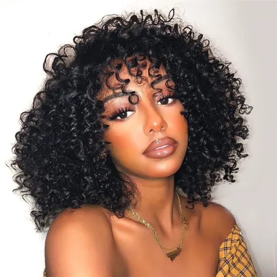 Wholesale Factory Price 13X4 Colored Red Curly Hd Human Hair Blend Glueless Peruvian Bob Wigs Pixie Wet And Wavy Lace Front Wig