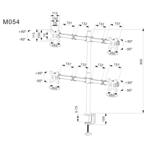 Full Motion Adjustable Computer Monitor Arm