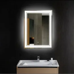 Vertical LED Bathroom Silvered Mirror with Touch Button/28 Inch x 36 Inch (YJ-DZJ-I)