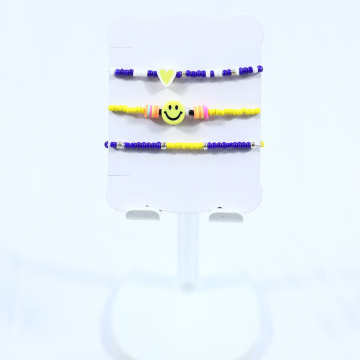 Heart soft pottery smiling face bracelet