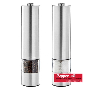 Premium Illuminated Electric Stainless Steel Salt and Pepper Mill Set with Adjustable Grinders