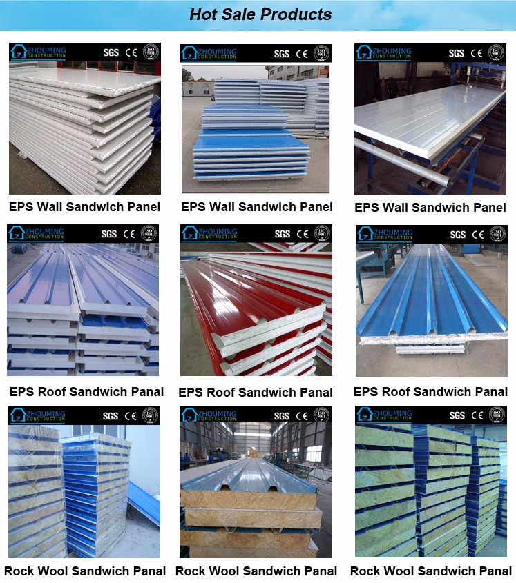 Blue Color 50mm Core Thickness EPS Sandwich Panel